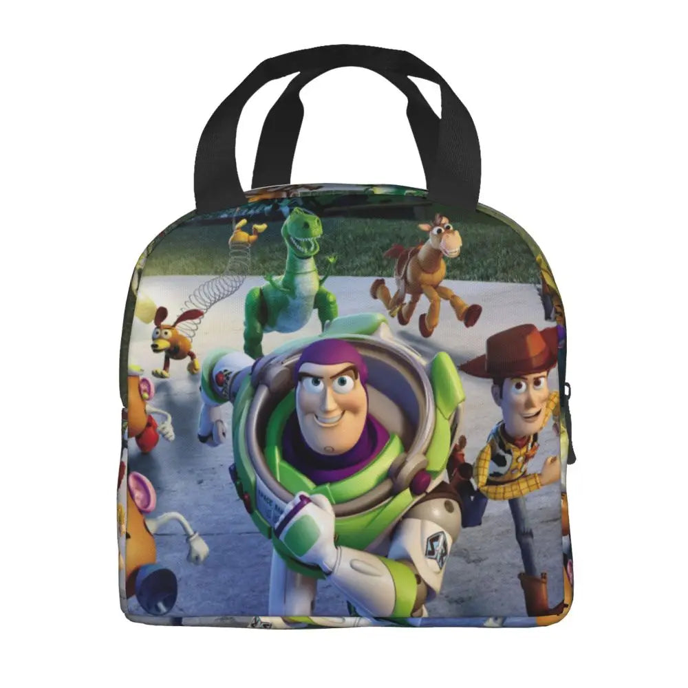 Custom Toy Story Buzz Ranger Suit Insulated Lunch Bag Reusable Thermal Cooler Bento Box For Women Food Container Tote Bags