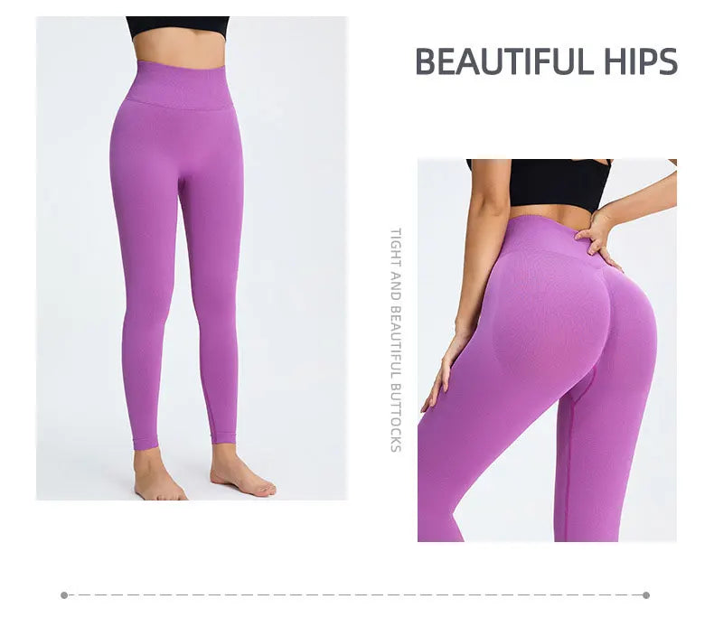 Seamless High Waist Nude Yoga Pants Women's Honey Peach Hip Lifting Tight Fitness Pants Quick Dried Exercise Push Up Yoga Pants