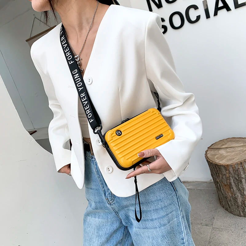 Luggage Small Bag Women's Crossbody Shoulder Personality Hand-Held Mini Suitcase-Style Box Small Square Women's Bag