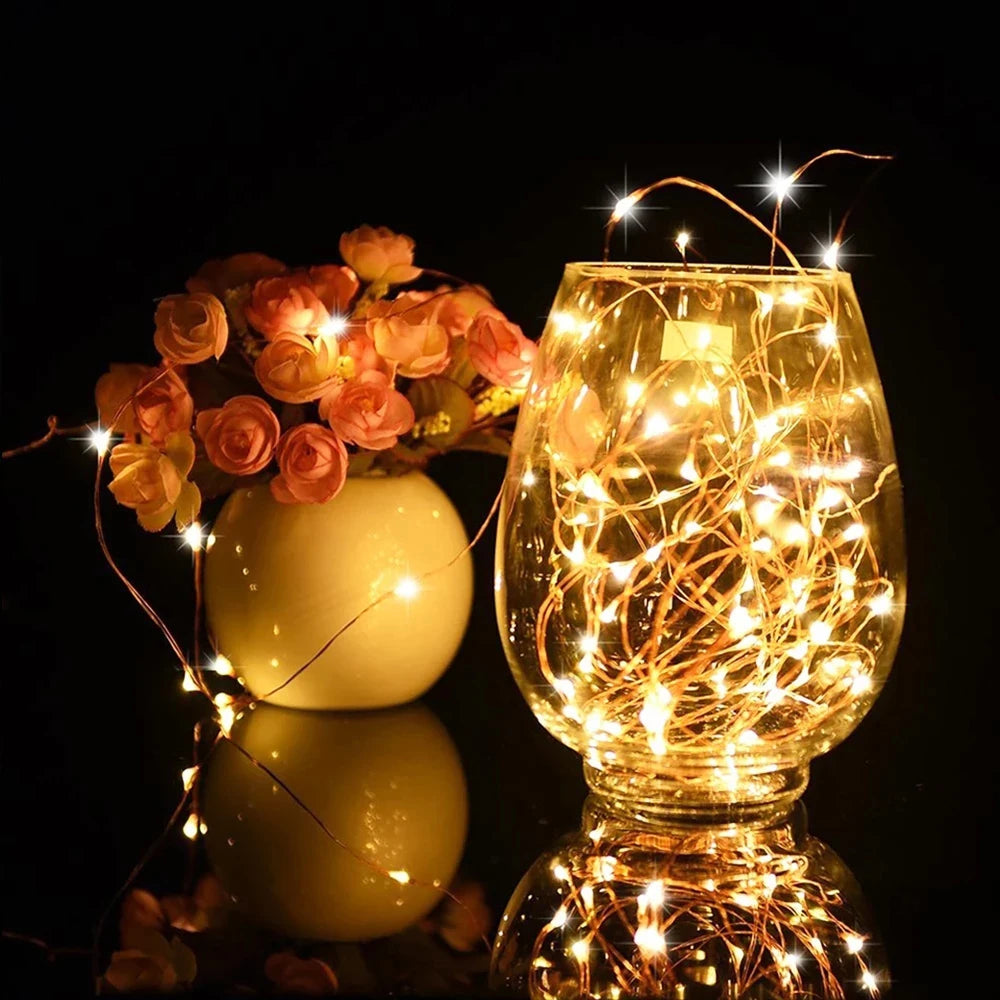 1M 2M 3M 5M LED Fairy Light Mini Christmas Light Copper Wire String Light Night lamp  Waterproof for Wedding Xmas Garland Party