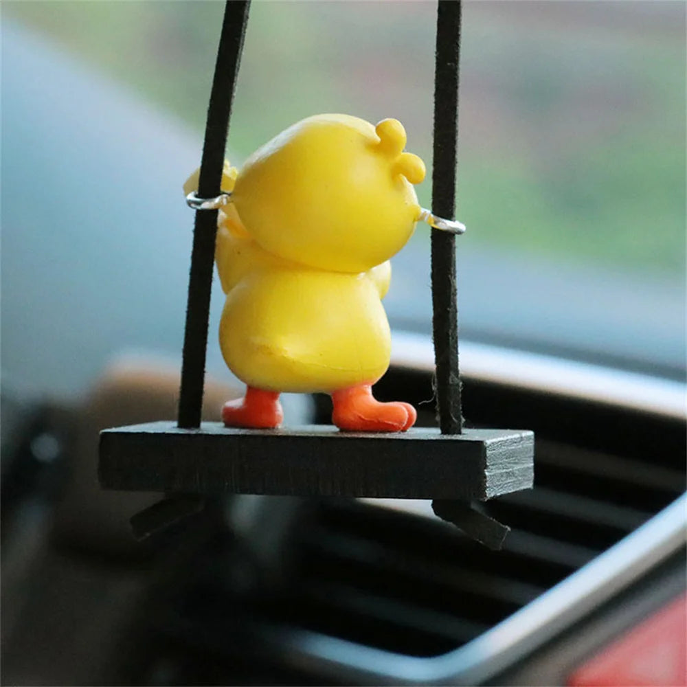 1/2/3PCS Little Yellow Duck Car Pendant Swing Duck Auto Rearview Mirror Hanging Pendant Car Ornaments Car Decorations Interior