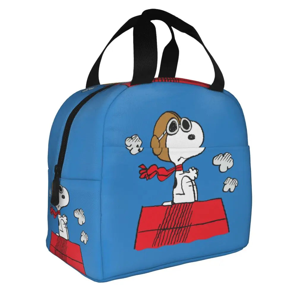 Custom Funny Cartoon Snoopy Lunch Box Waterproof Thermal Cooler Food Insulated Lunch Bag Kids For Kids Portable Picnic Tote Bags