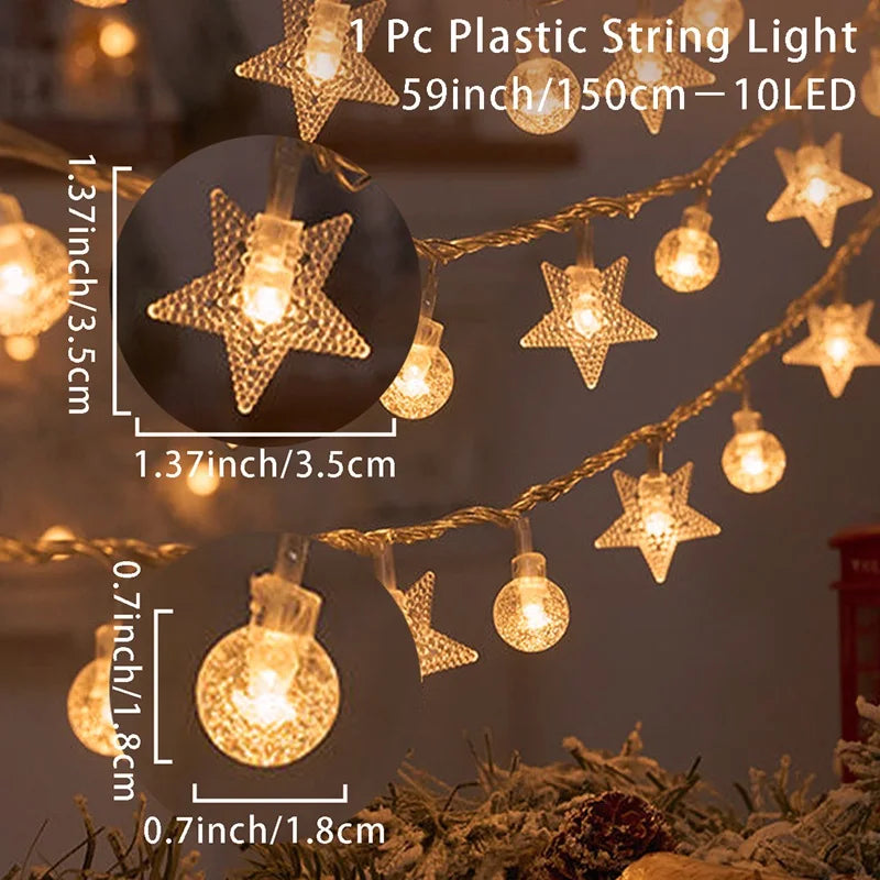 Christmas Santa Claus String Light Garland Xmas Tree Pendant Merry Christmas Decor for Home Noel Navidad Gift 2024 New Year 2025