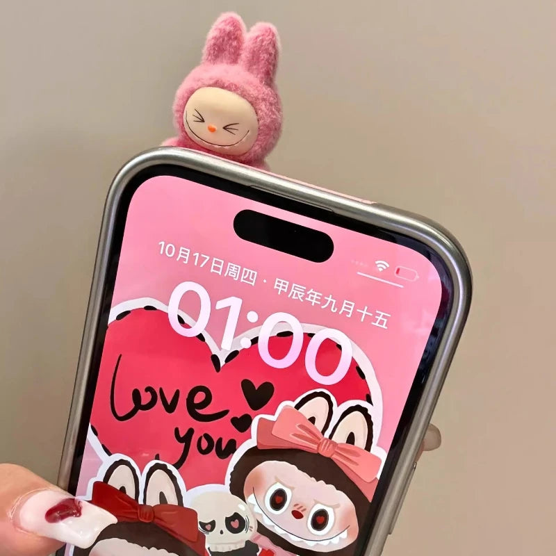 5 Styles Labubu Mobile Phone Shell Prevent Loss and Fall 3D Cartoon Suitable for IPhone 16 Promax Phone Case Girls Birthday Gift