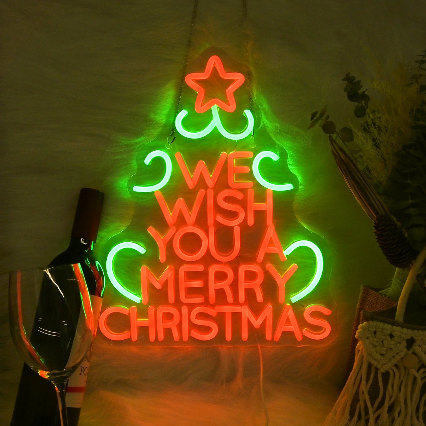 Merry Christmas Neon LED Sign Xmas Tree Shaped Room Decoraiton For Navidad Home Bedroom Party Club Dimmable Art Wall Decor Signs