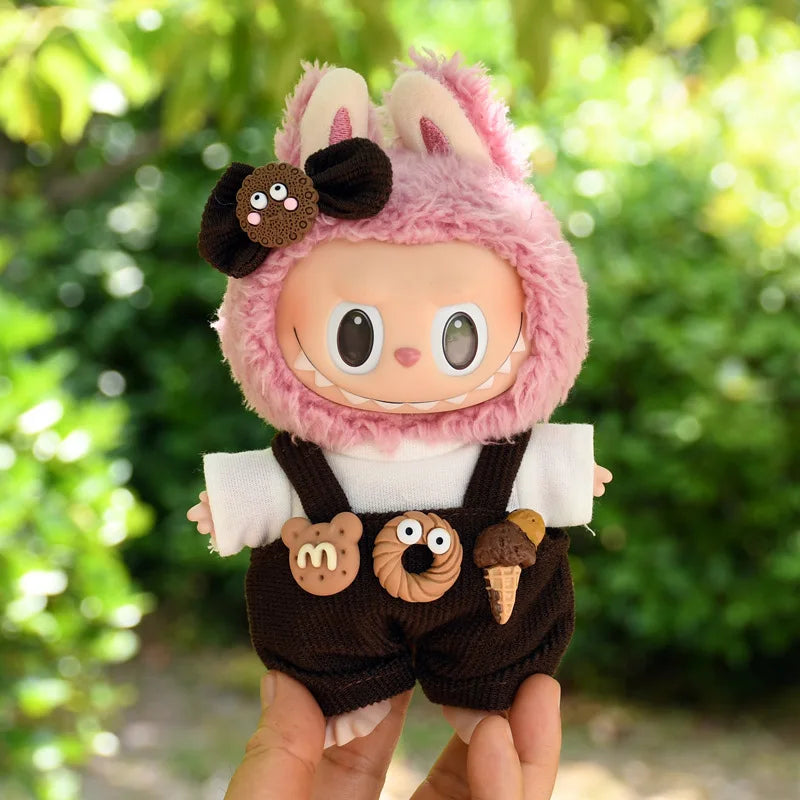 17cm Cute Mini Plush Doll'S Clothes Outfit Accessories For Korea Kpop Exo Labubu Idol Dolls Overalls Hat Clothing DIY Kids Gift