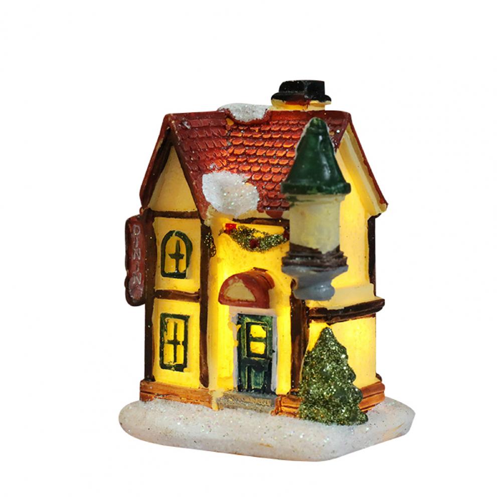 House Figurine Christmas Resin Wear Resistant Tiny Resin House Village Miniature Model   Xmas Decoration  for Wedding