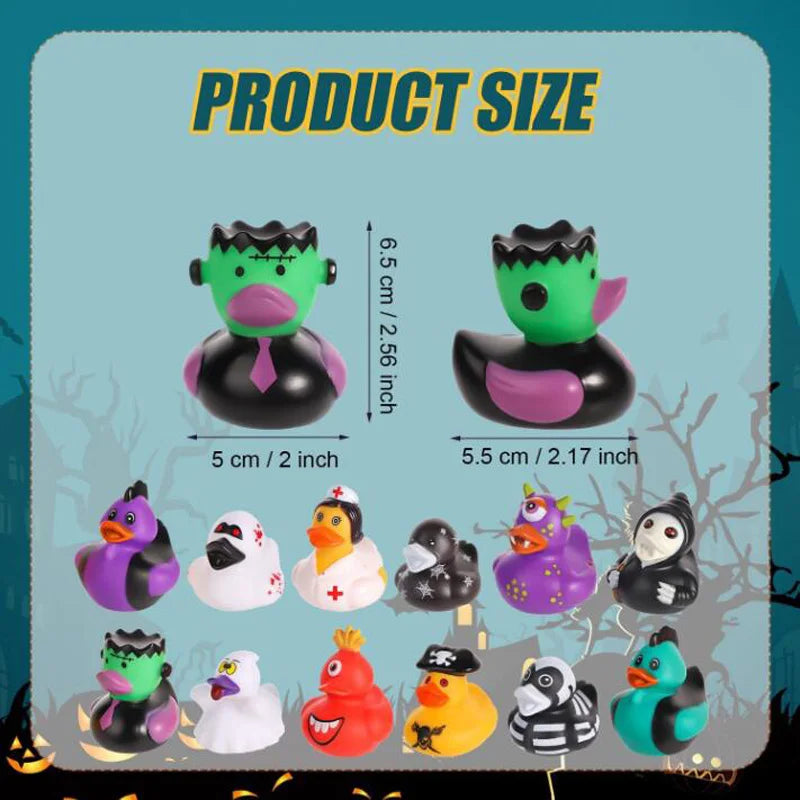 6-24pcs Halloween Rubber Ducks Assorted Rubber Ducks Halloween Ducks for Jeeps Ducking Halloween Decor Halloween Party Favors