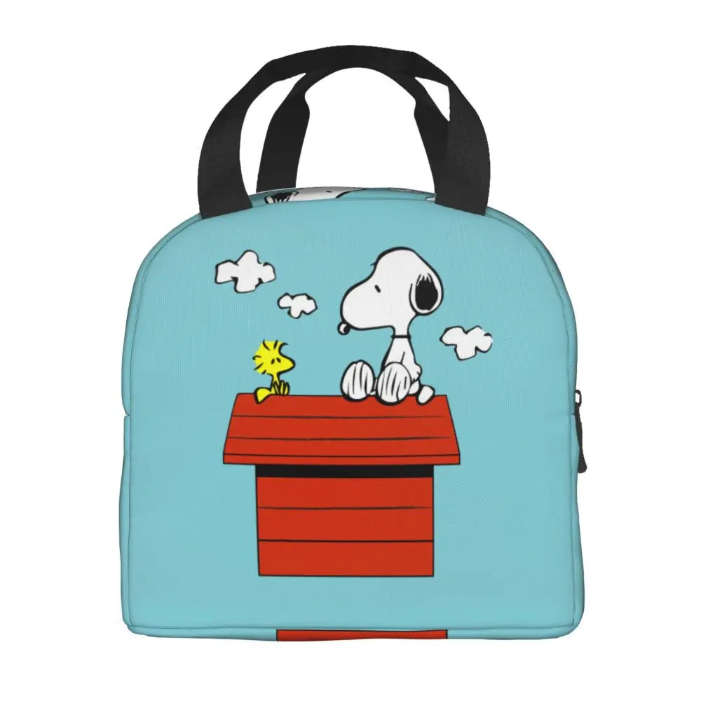 Custom Funny Cartoon Snoopy Lunch Box Waterproof Thermal Cooler Food Insulated Lunch Bag Kids For Kids Portable Picnic Tote Bags