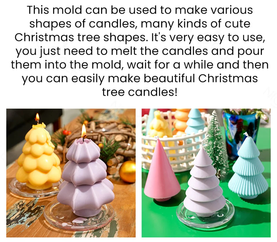 Christmas Tree Silicone Mold Handmade Scented Candle Mould DIY Christmas Mould Supplies Home Decor