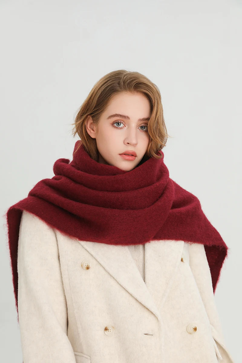 Winter Scarf for Women Cashmere Warm Solid Pashmina Blanket Wraps Female Thick Soft Bufanda Big Tassel Shawl Long Poncho Echarpe