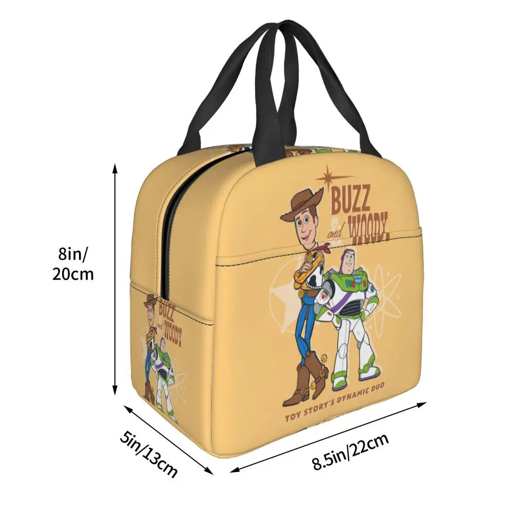 Custom Toy Story Buzz Ranger Suit Insulated Lunch Bag Reusable Thermal Cooler Bento Box For Women Food Container Tote Bags