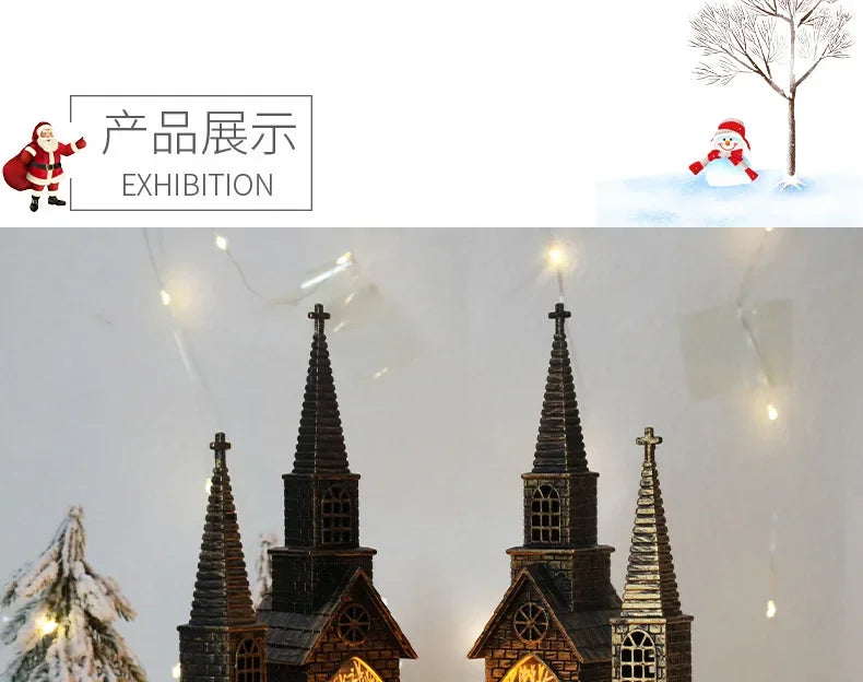 Christmas Light Up Church Decorative Battery Operated Lantern Ornament Light Up Holiday Ornaments Christmas Decorations for Kids