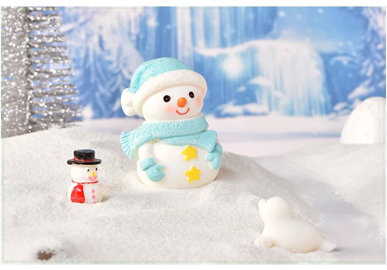 Christmas Decoration Santa Claus Snowman Figurine Fairy Christmas Miniatures Figurines Christmas Gifts DIY Home Decoration