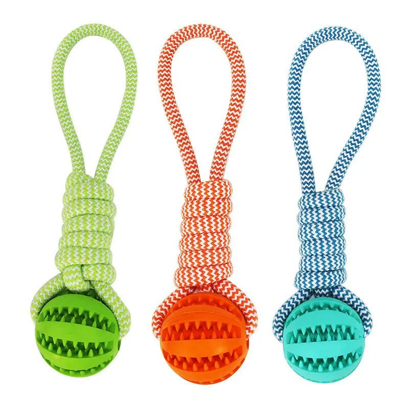 Pet Treat Balls with Rope Interactive Dog Rubber Leaking Balls Toy for Small Large Dogs Chewing Bite Resistant Toys Pet Supplies