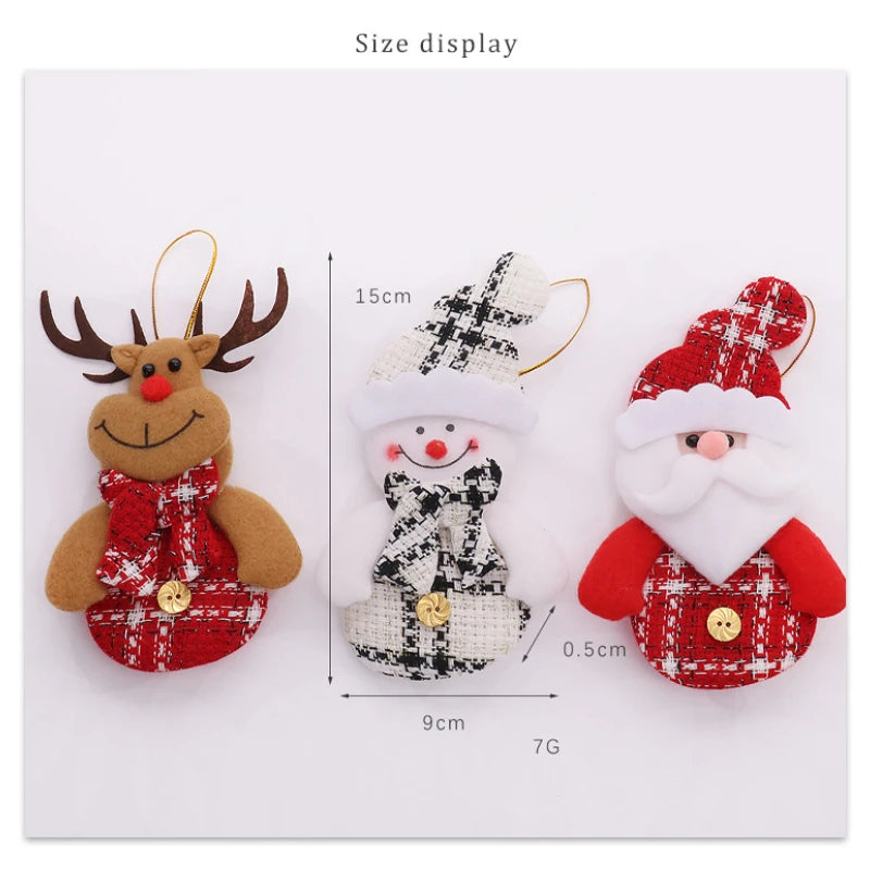 2023 Happy New Year Xmas Ornaments Diy Xmas Gift Santa Claus Snowman Tree Pendant Doll Hang Decorations for Navidad Home Decor