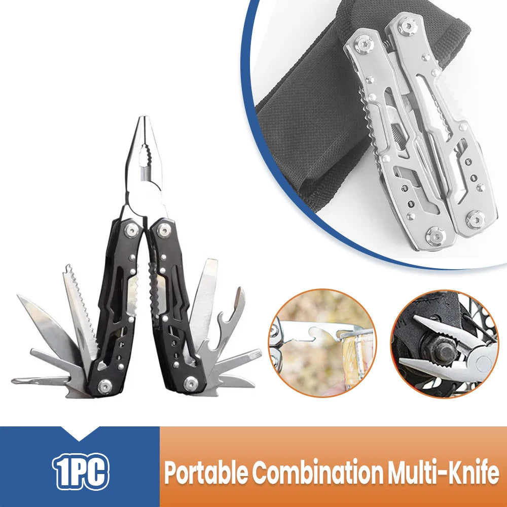 Multipurpose Knife Stainless Steel Multi-tool Pocket Knife Pliers Folding Knife Pliers Portable Folding Blade Survival Knife