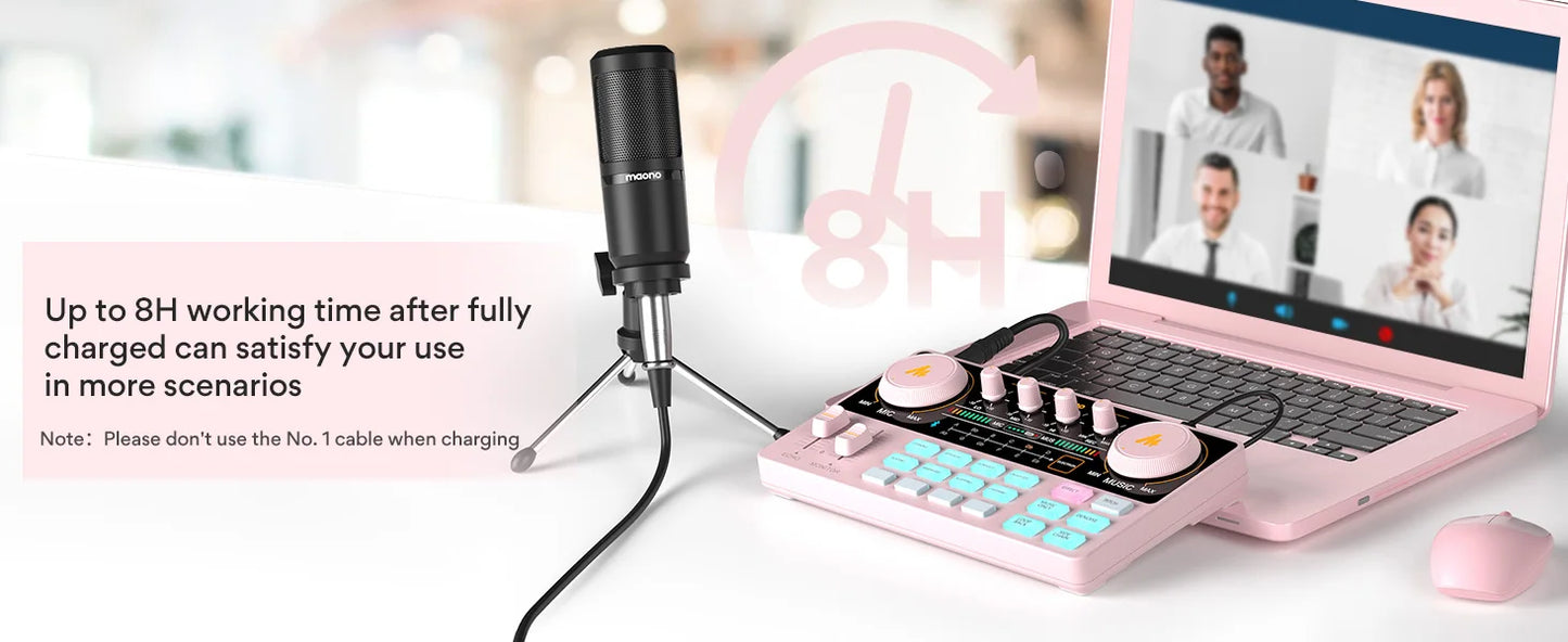 Maono AM200-S1 Sound Card Microphone Set MaonoCaster Audio Interface with Mic for PC\Phone,Live Streaming,Recording,Youtube