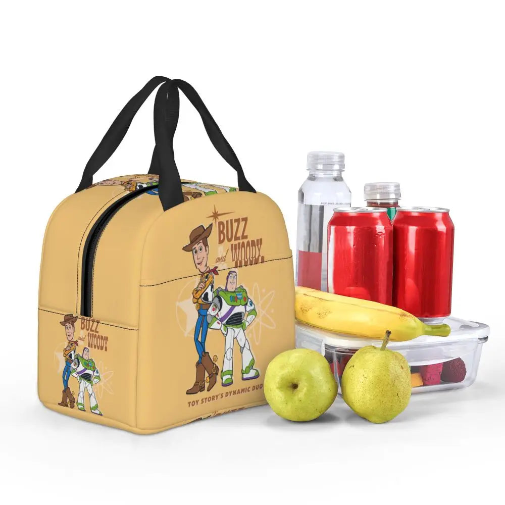 Custom Toy Story Buzz Ranger Suit Insulated Lunch Bag Reusable Thermal Cooler Bento Box For Women Food Container Tote Bags