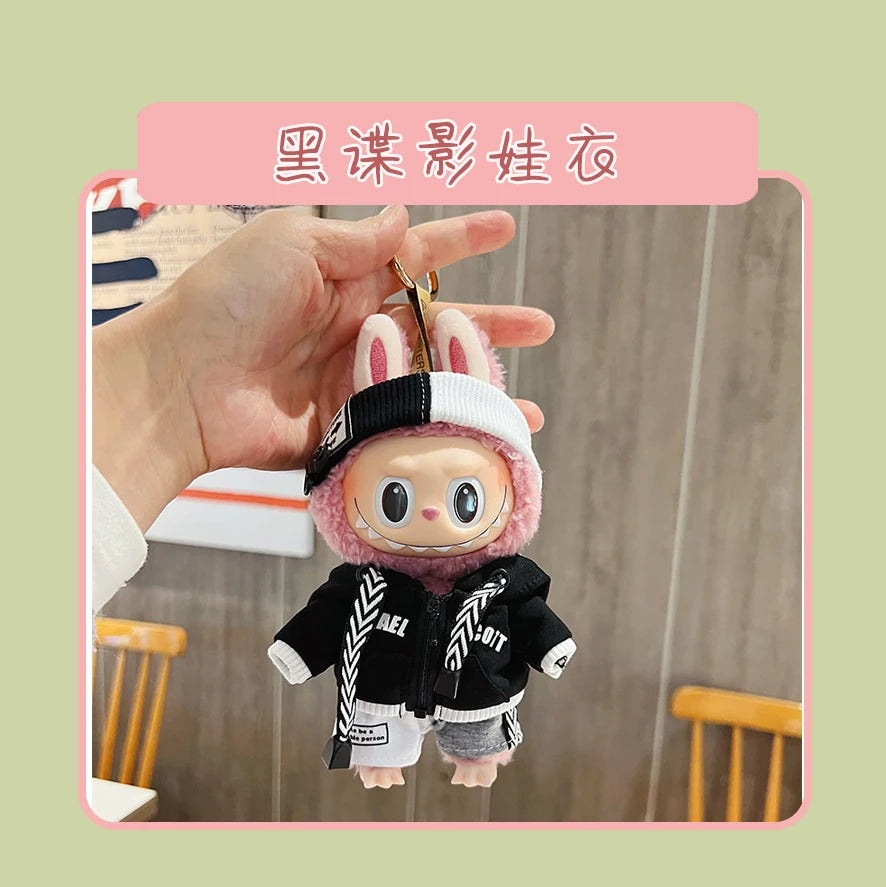 Hot Labubu Doll Clothes Fashion Clothes Hoodies For 17cm Doll Clothes Color Match Hoodies Dolls Accessories Cute Little Cloths