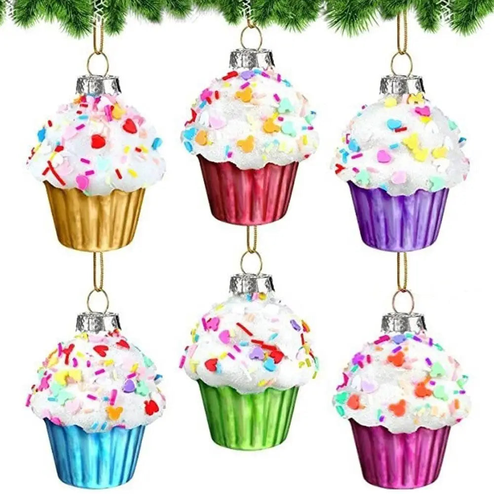 Christmas Tree Decorations Avocado Fruit Pineapple Cupcake Donut Ice Cream Xmas Tree Hanging Pendant New Year Ornament