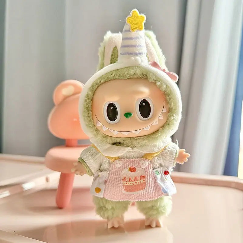 Only Clothes Second Generation  Labubu Clothes Vinyl Face Pendant Labubu Sitting Party Series Baby Clothes Cute