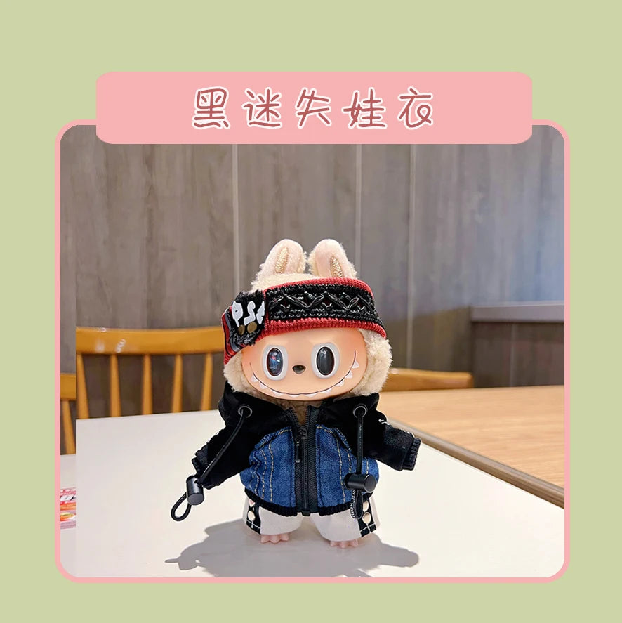 Hot Labubu Doll Clothes Fashion Clothes Hoodies For 17cm Doll Clothes Color Match Hoodies Dolls Accessories Cute Little Cloths