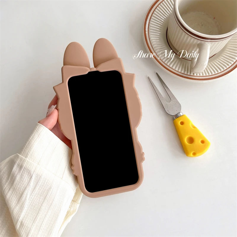 For iPhone 16 promax 15 14 Plus 13 12 11 Pro Max Phone Case 3D Labubu Soft Silicone cases Romper So Cute Cartoon Cover Fundas