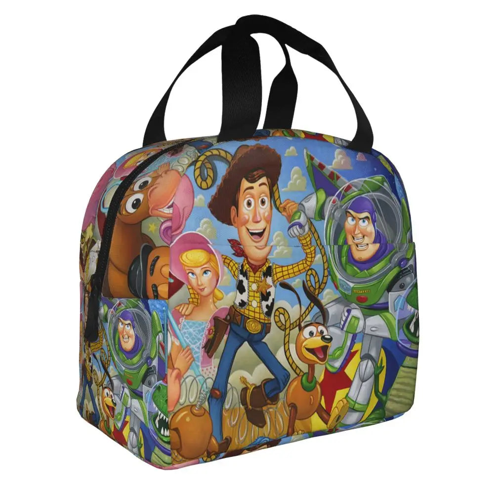 Custom Toy Story Buzz Ranger Suit Insulated Lunch Bag Reusable Thermal Cooler Bento Box For Women Food Container Tote Bags