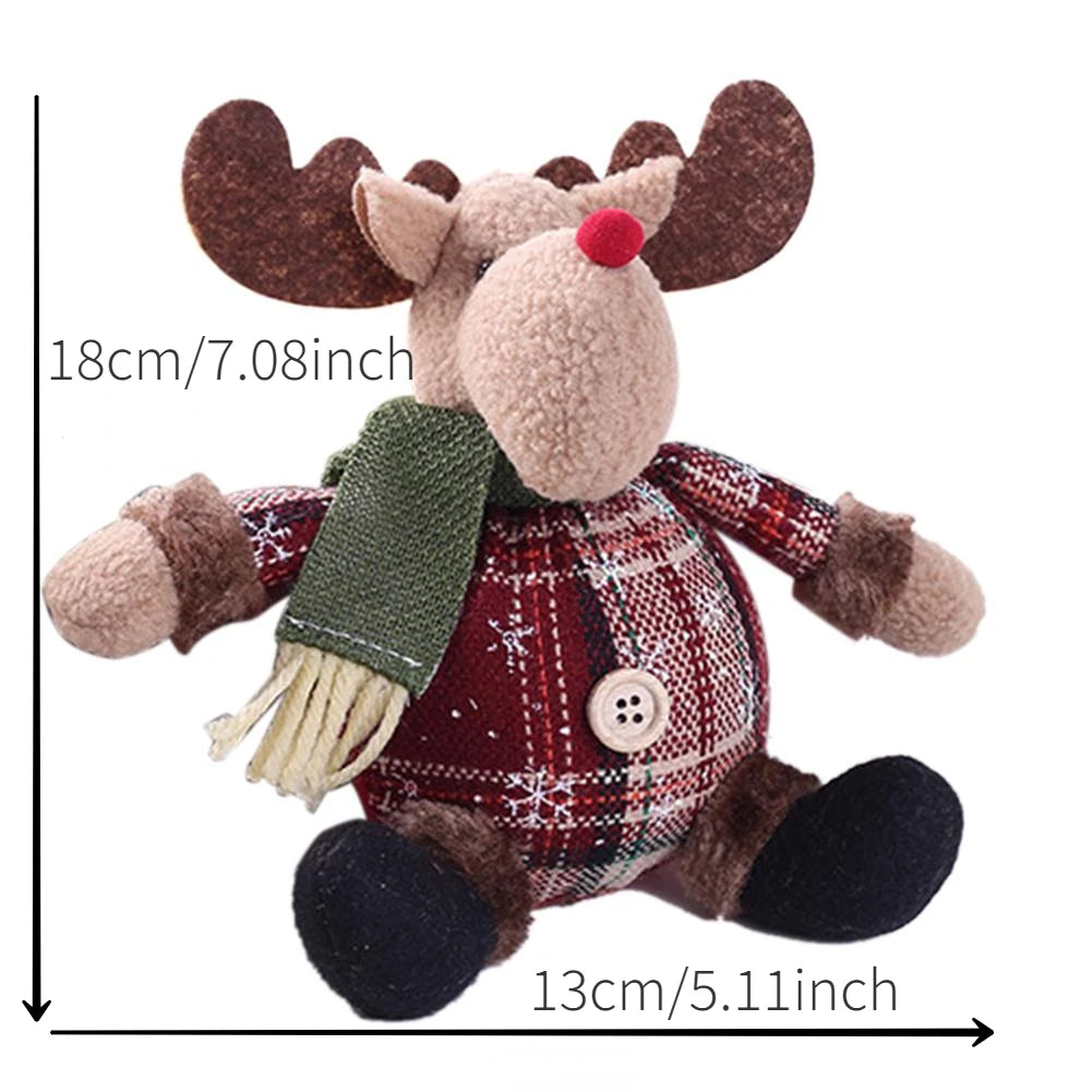 2023 Cute Christmas Santa Snowman Deer Doll Decoration Gift Doll Christmas Tree Hanging Ornament New Year Xmas Home Decoration