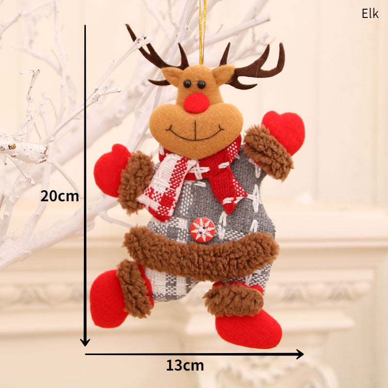 2023 Cute Christmas Santa Snowman Deer Doll Decoration Gift Doll Christmas Tree Hanging Ornament New Year Xmas Home Decoration