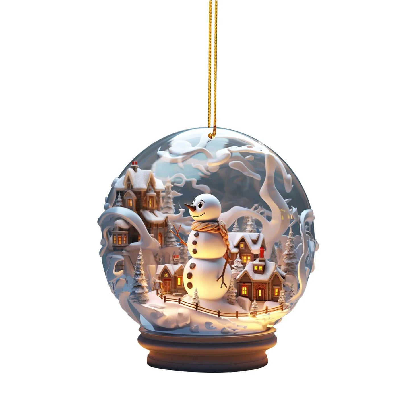 Christmas Snowman Crystal Globe Ornament Hanging Christmas Hanging Unique Style Snow Decoration Unique Design Christmas Style