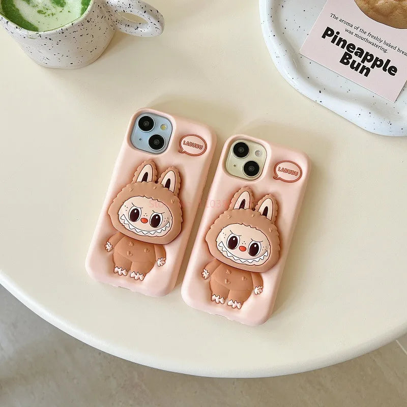 Hot Sale Kawaii Labubu Cell Phone Cases Cartoon Sanrio Cute Phone Cases Suitable For Mobile Iphone12 To Iphone16 Christmas Gifts