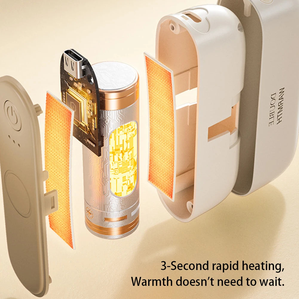 2 In 1 Hand Warmers Rechargeable Long-lasting Heat Electric Keep Warm Tool Present For Family Friends