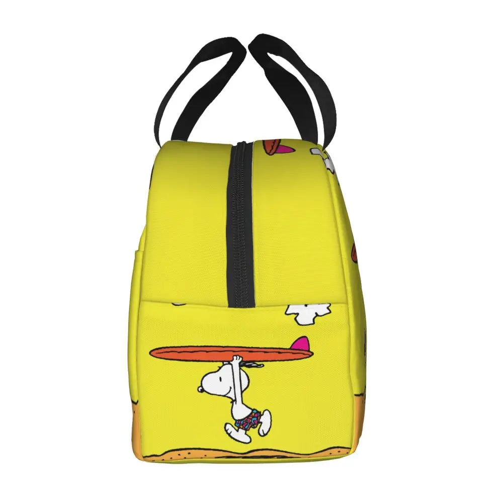 Custom Funny Cartoon Snoopy Lunch Box Waterproof Thermal Cooler Food Insulated Lunch Bag Kids For Kids Portable Picnic Tote Bags