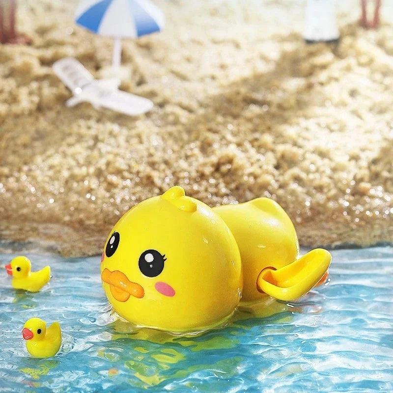 Baby Bath Toys Swimming Bathing Ducks Water Game Cartoon Animal Whale Turtle Classic Clockwork Toys For Toddler 12 24months