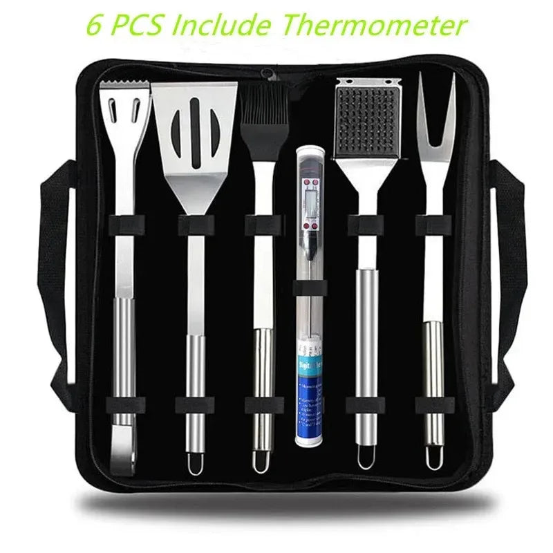 BBQ Tools Set Barbecue Utensil AccessoriesThermometer Barbeque Grilling  Accessories  Outdoor Gril Tools Set Bbq Utensil Set