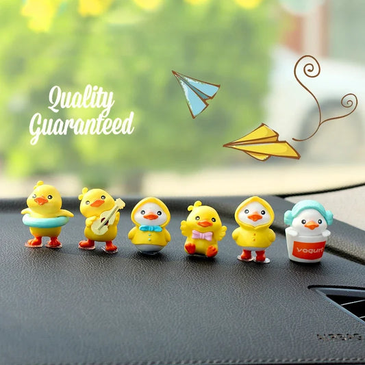 Anime Figure Swing Duck Model Decor Little Yellow Duck Auto Rearview Mirror Hanging Pendant Cute Car Ornaments Accessories Gifts