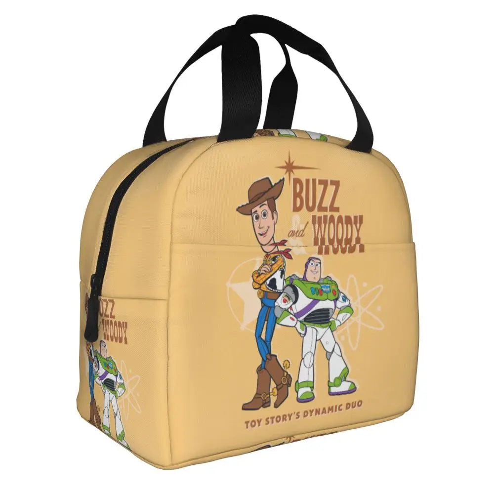 Custom Toy Story Buzz Ranger Suit Insulated Lunch Bag Reusable Thermal Cooler Bento Box For Women Food Container Tote Bags