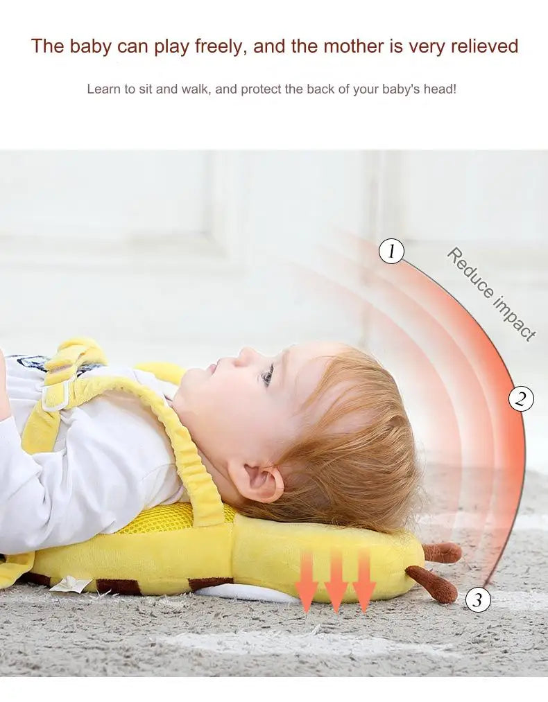 Head Back Protector Baby Protect Pillow Learn Walk Headgear Prevent Injured Safety Pad prevention Fall Cartoon Bee Kids Pillows