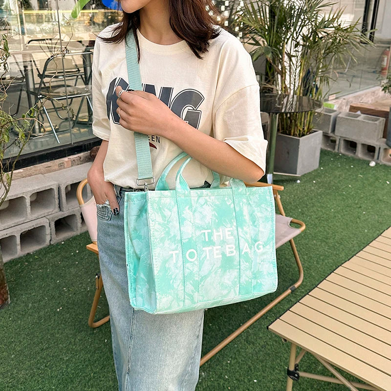 Large Canvas Tote Bag Shoulder Crossbody Bags for Women Handbag and Purses 2023 New Ladies Messenger Bags Trendy Designer