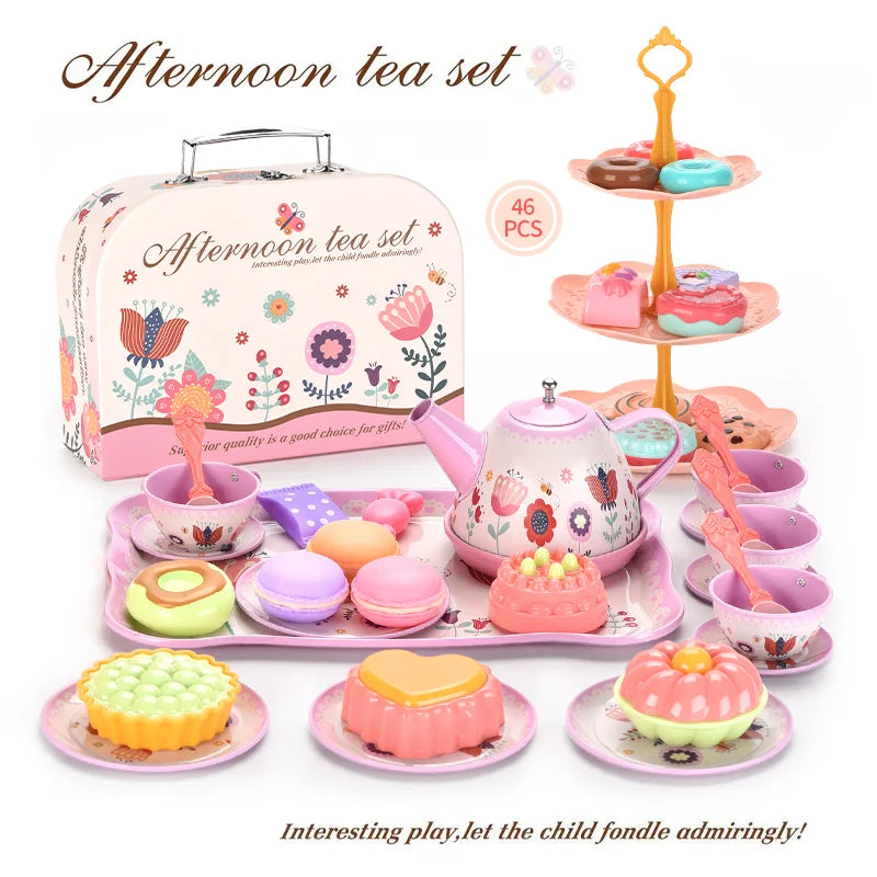 Play tea set Kitchen Play Set children furniture Infant Pretend  Kids Toys For Girls Kitchen Set