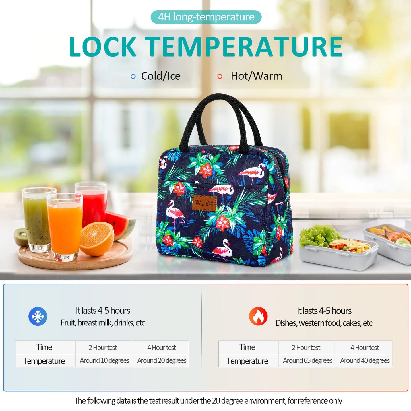 Lunch Box Thermal Bag Portable Waterproof Durable Wide Opening Suitable for Women's Work or Family Picnics