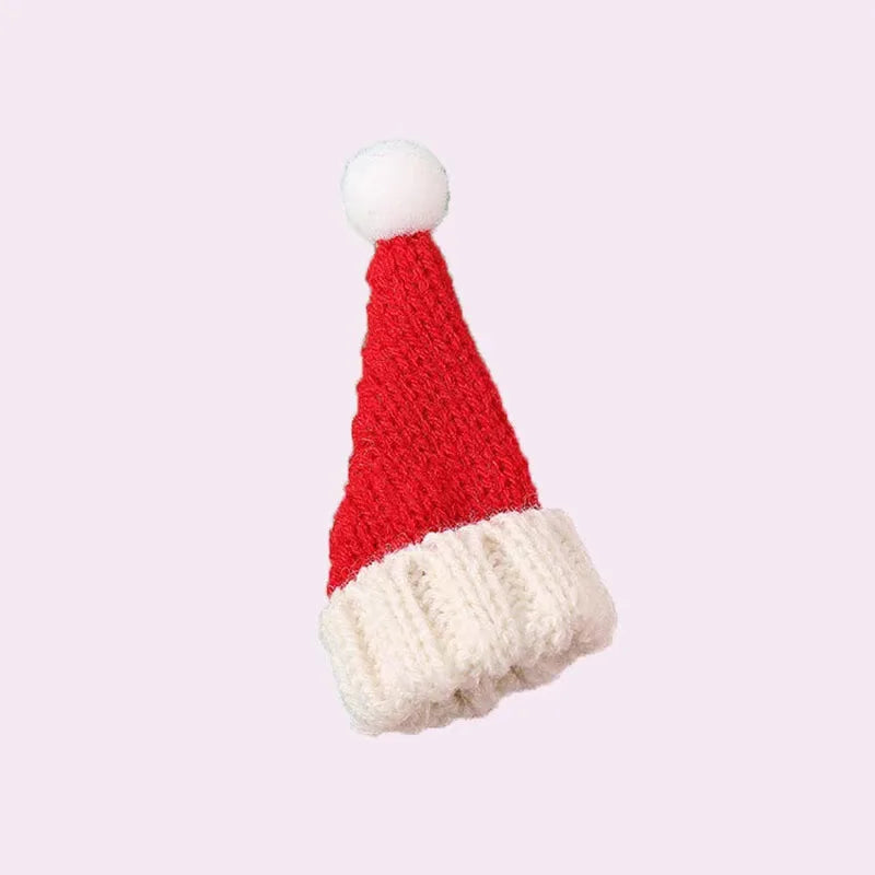 1pcs Mini Christmas Wine Bottle Covers Santa Hats Scarf Christmas Scarf Santa Hats for Dolls Home Decor Christmas Supplies