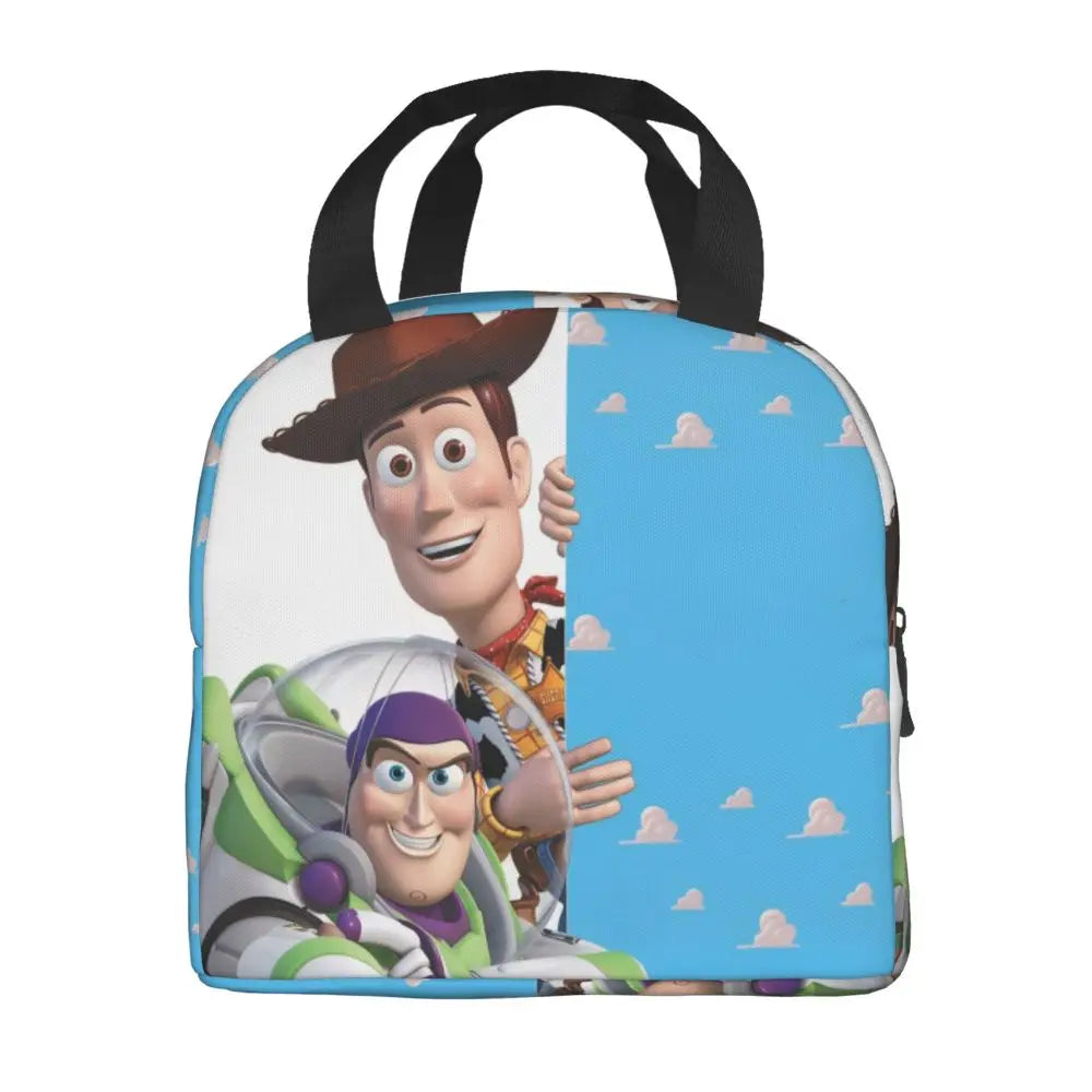 Custom Toy Story Buzz Ranger Suit Insulated Lunch Bag Reusable Thermal Cooler Bento Box For Women Food Container Tote Bags