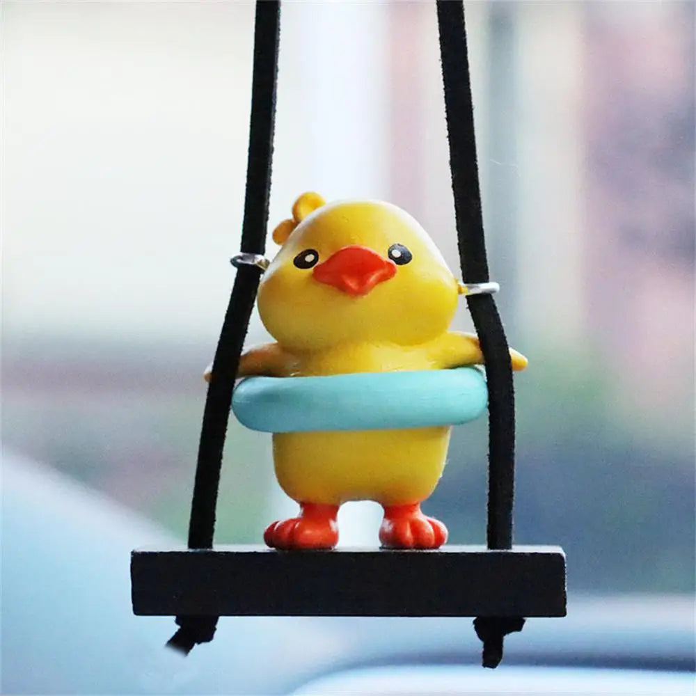 1/2/3PCS Little Yellow Duck Car Pendant Swing Duck Auto Rearview Mirror Hanging Pendant Car Ornaments Car Decorations Interior