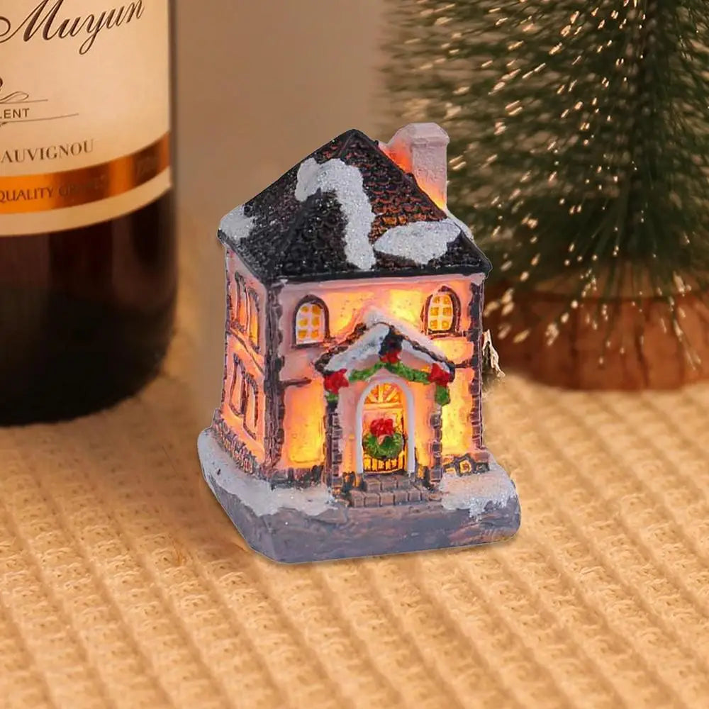 LED Village House Light Up Christmas Village House Resin Light Beacon Table Decoration Suitable For Children And Adults Indoor