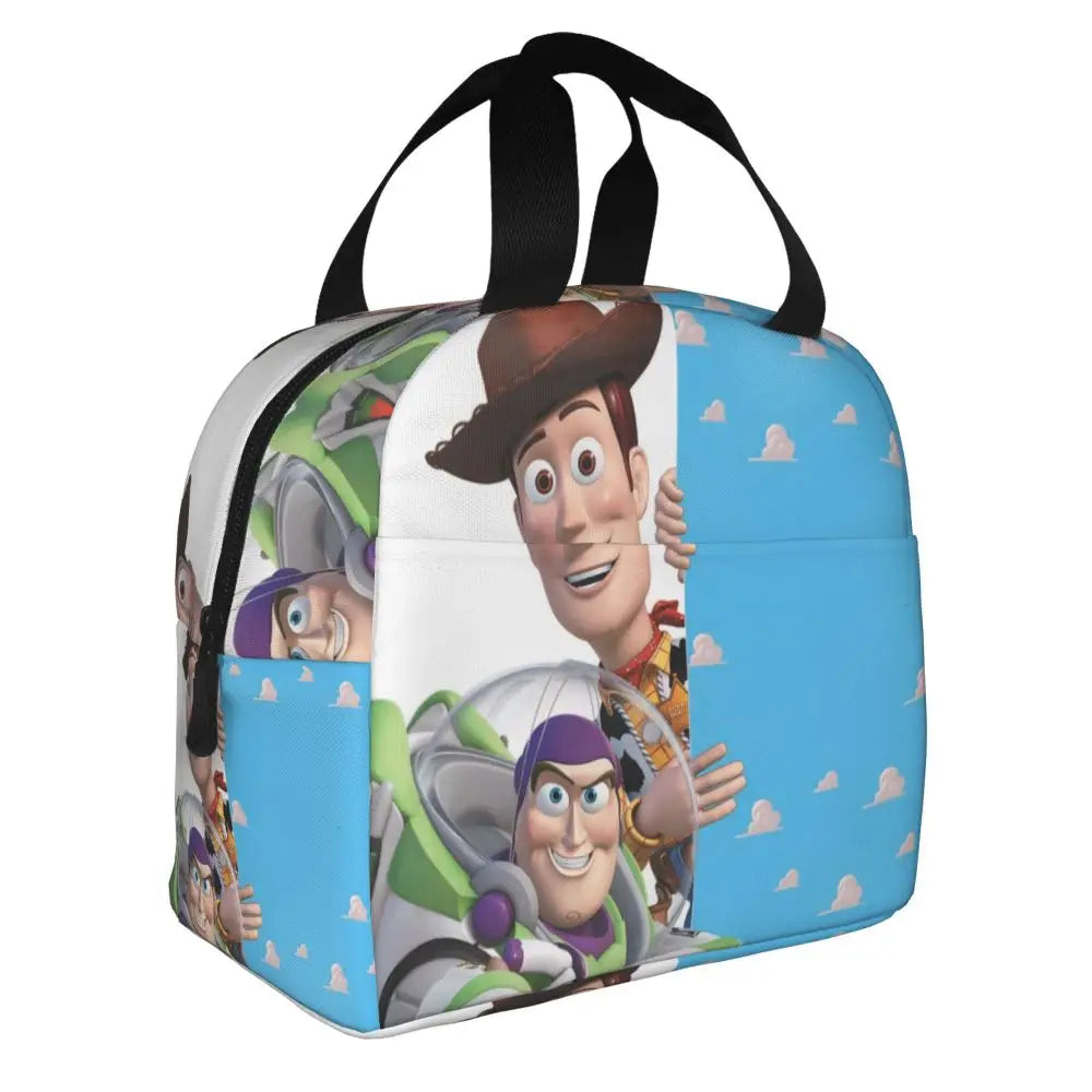 Custom Toy Story Buzz Ranger Suit Insulated Lunch Bag Reusable Thermal Cooler Bento Box For Women Food Container Tote Bags