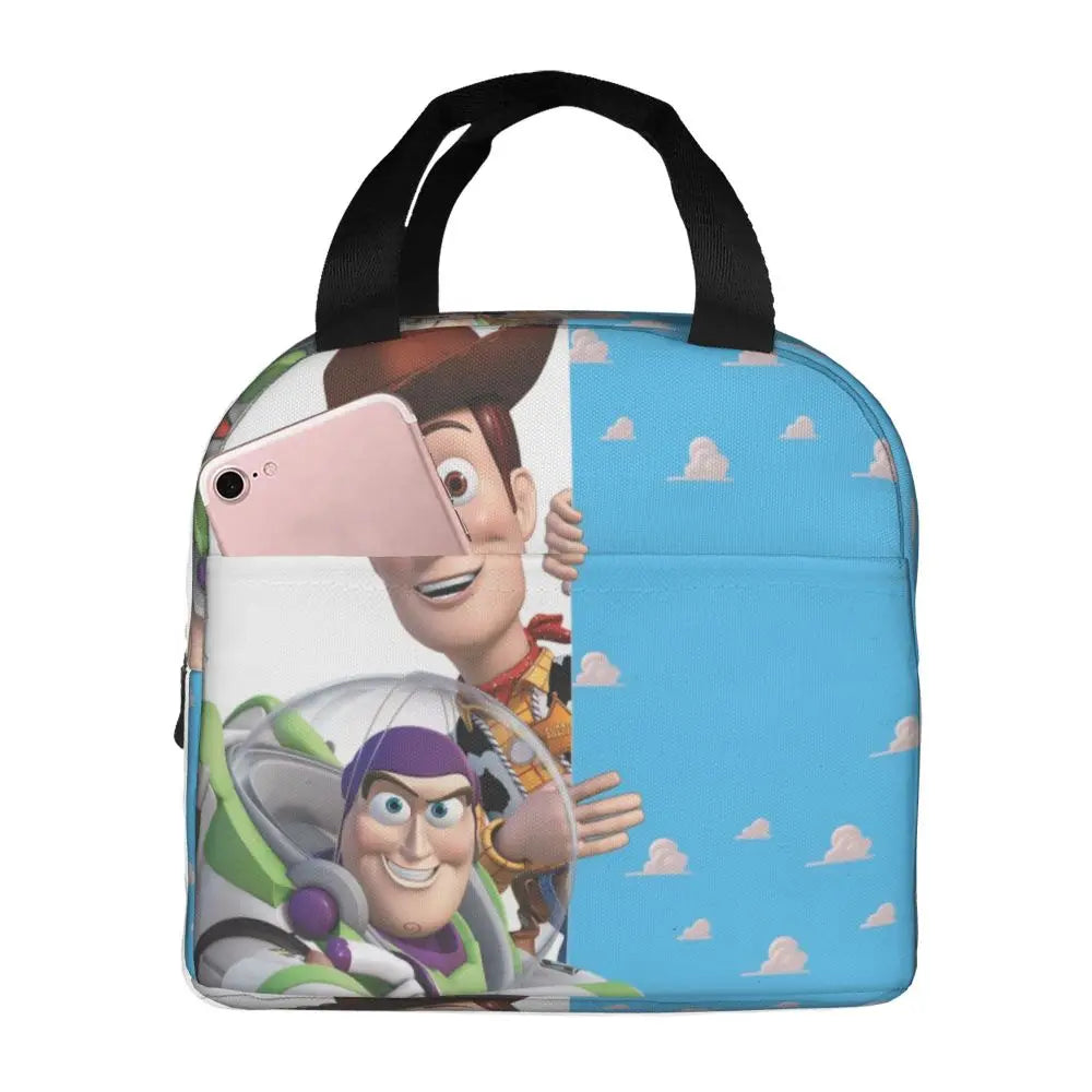 Custom Toy Story Buzz Ranger Suit Insulated Lunch Bag Reusable Thermal Cooler Bento Box For Women Food Container Tote Bags