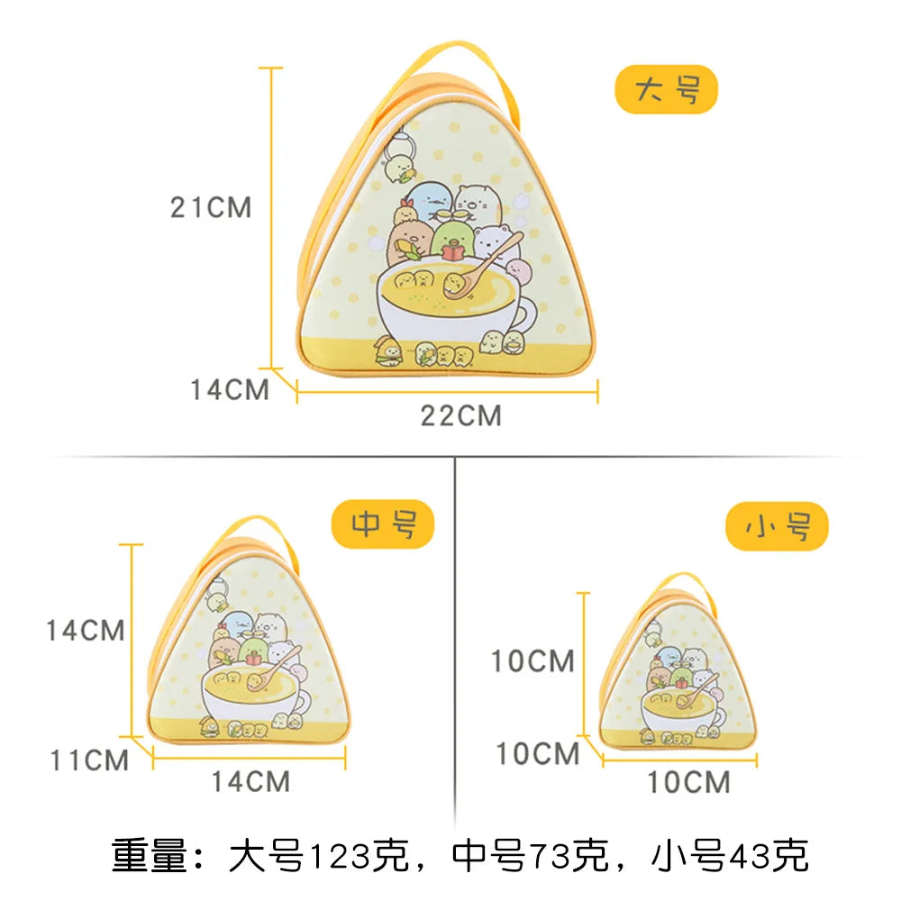 Breakfast Insulation Thermal Bag Small Triangular Rice Ball Lunch Box Bags Cute Portable Food Bento Fresh Pouch for Women Kids